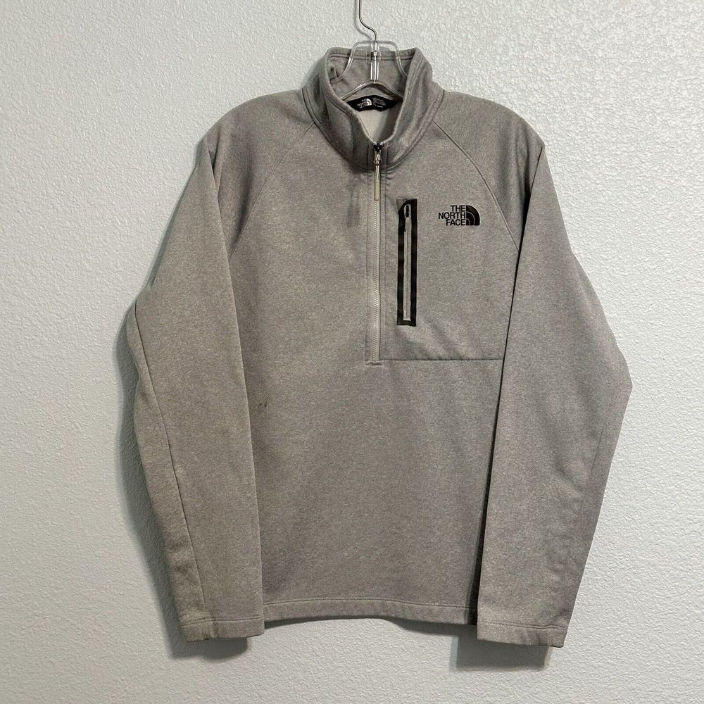 North Face Canyonlands 1/2 Zip Jacket Fleece Sweatshirt Mens Medium Gray Outdoor